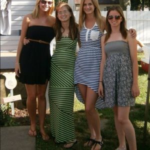 Navy and white summer Asymmetrical dress small